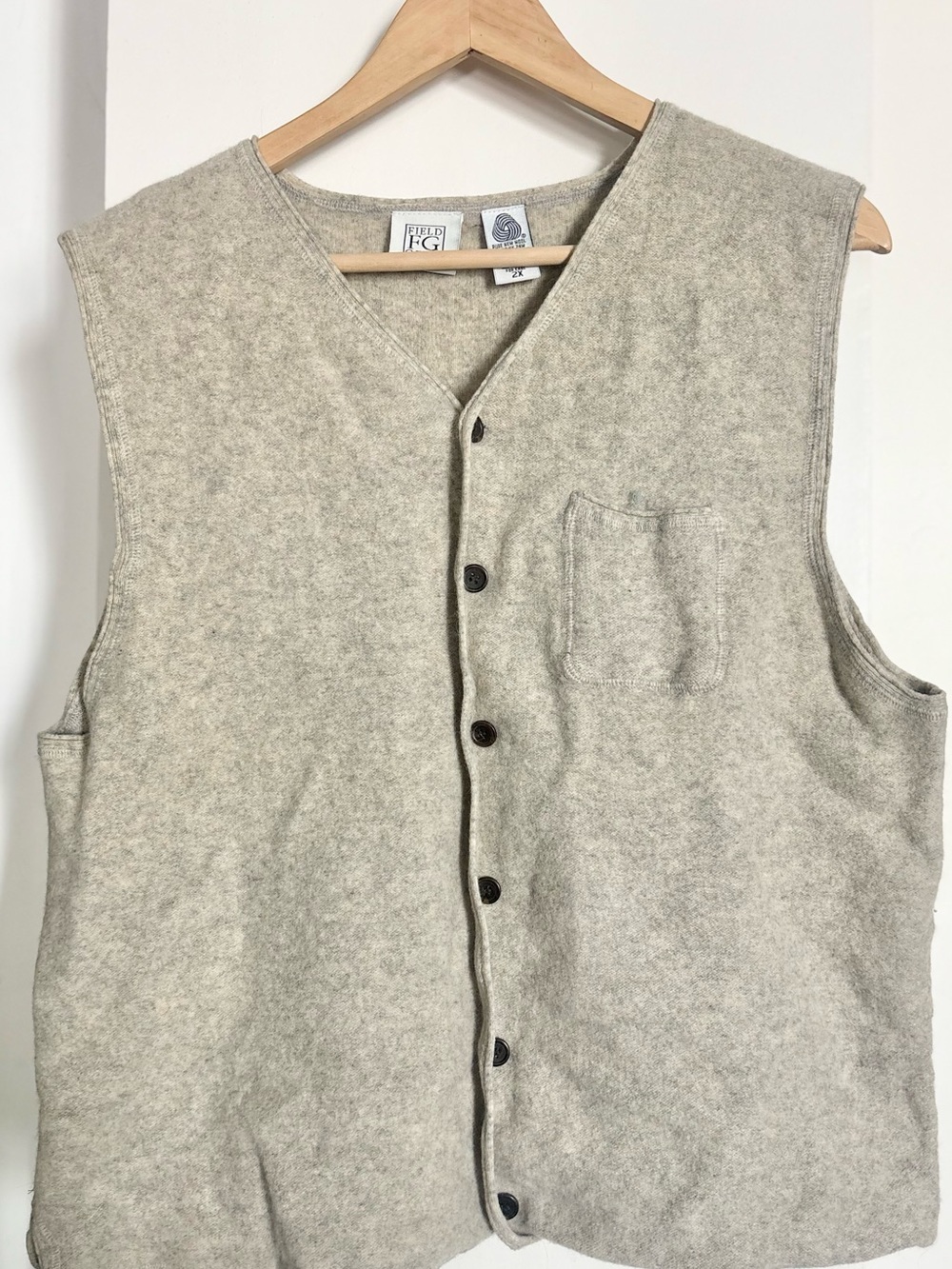 Unisex Vintage 100% Lambswool Field Gear Vest